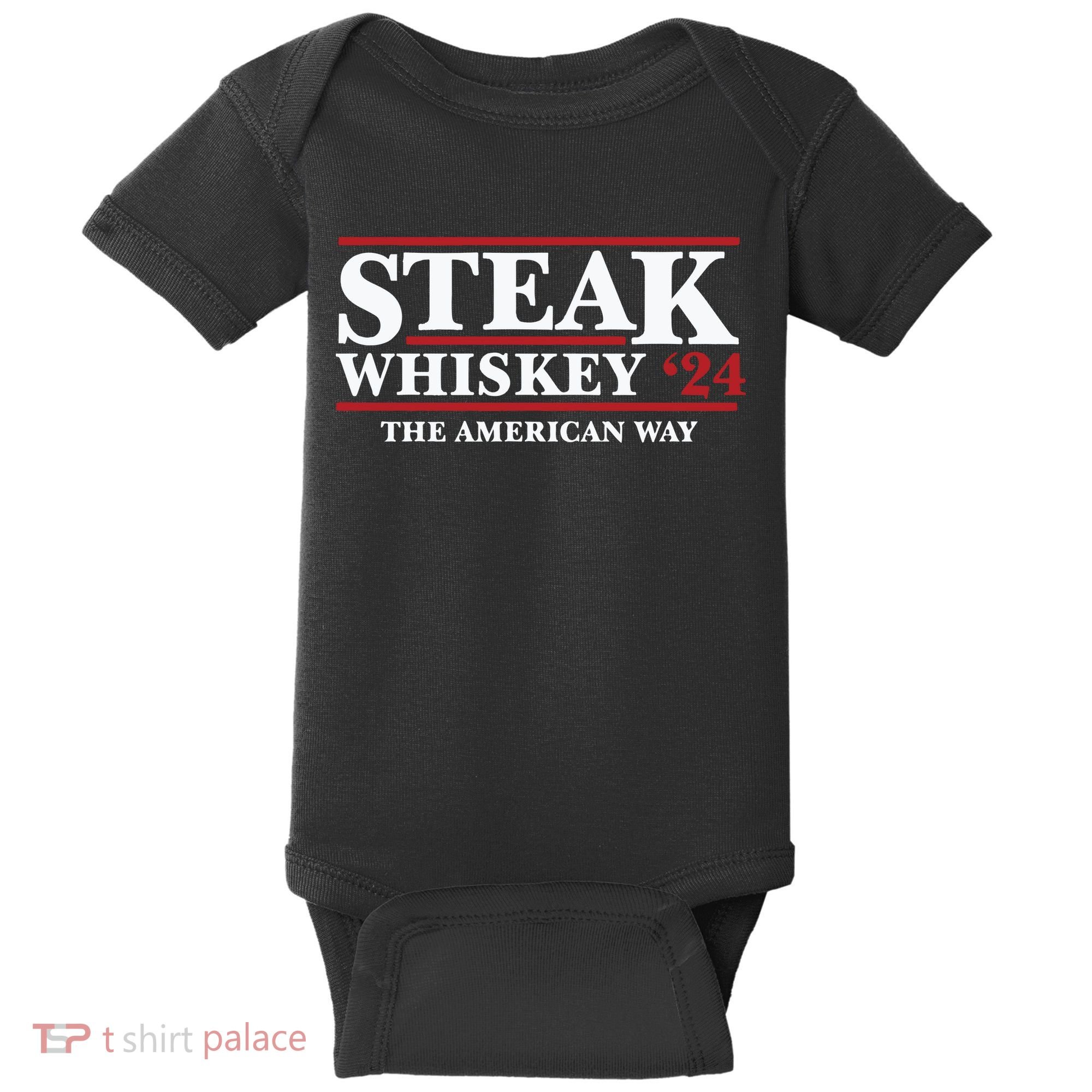 Steak Whiskey 24 The American Way Baby Bodysuit