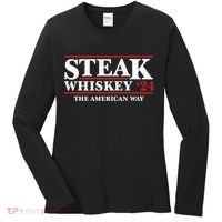 Steak Whiskey 24 The American Way Women's Long Sleeve Shirt thumb 0