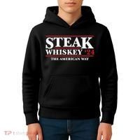 Steak Whiskey 24 The American Way Kids Hoodie thumb 4