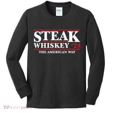 Steak Whiskey 24 The American Way Kids Long Sleeve Shirt