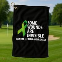 Some Wounds Are Invisible Tal Health Awareness Month Gift Golf Towel thumb 1