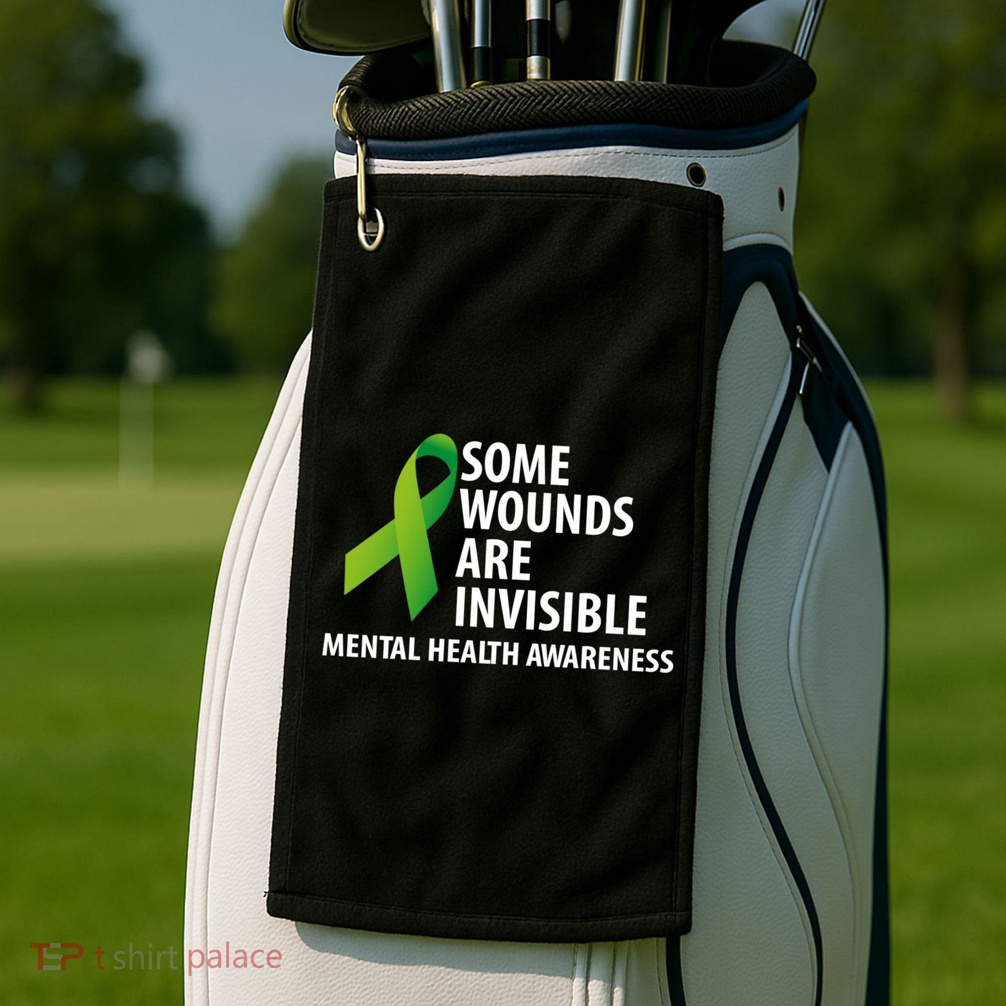 Some Wounds Are Invisible Tal Health Awareness Month Gift Golf Towel