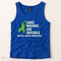 Some Wounds Are Invisible Tal Health Awareness Month Gift Tank Top thumb 2