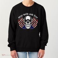 Stay Wild And Free | American Skull Flag Women's Sweatshirt thumb 0