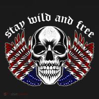 Stay Wild And Free | American Skull Flag Doggie Tank thumb 4