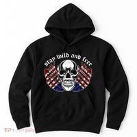 Stay Wild And Free | American Skull Flag Hoodie thumb 0