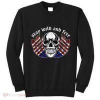 Stay Wild And Free | American Skull Flag Sweatshirt thumb 0