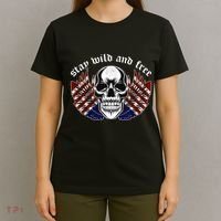 Stay Wild And Free | American Skull Flag T-Shirt thumb 4