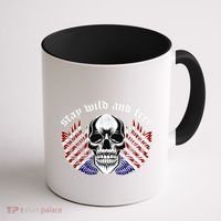 Stay Wild And Free | American Skull Flag Coffee Mug thumb 1