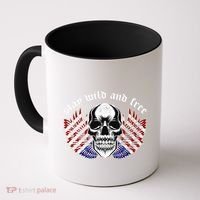 Stay Wild And Free | American Skull Flag Coffee Mug thumb 0