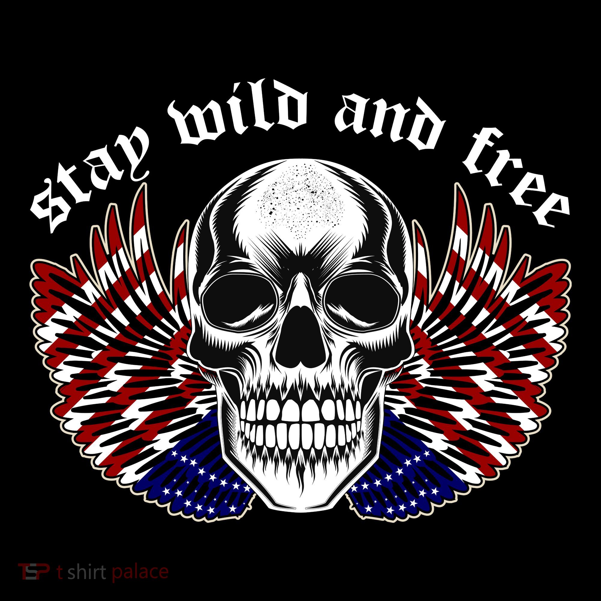 Stay Wild And Free | American Skull Flag Coffee Mug