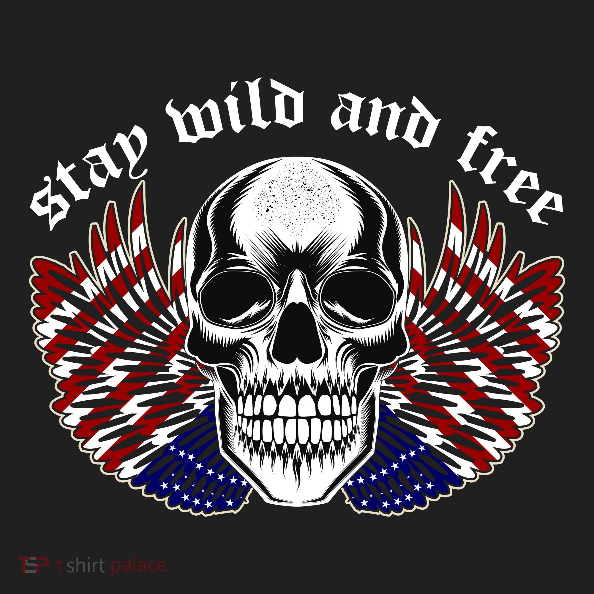 Stay Wild And Free | American Skull Flag Beanie