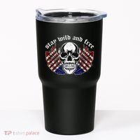 Stay Wild And Free | American Skull Flag Tumbler thumb 0
