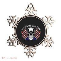 Stay Wild And Free | American Skull Flag Ornament thumb 0
