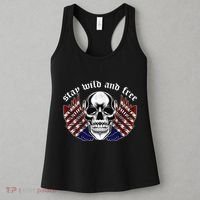 Stay Wild And Free | American Skull Flag Women's Tank Top thumb 3