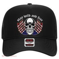 Stay Wild And Free | American Skull Flag Hat thumb 0