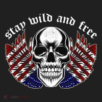 Stay Wild And Free | American Skull Flag Hat thumb 2