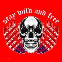 Stay Wild And Free | American Skull Flag Santa Hat thumb 1