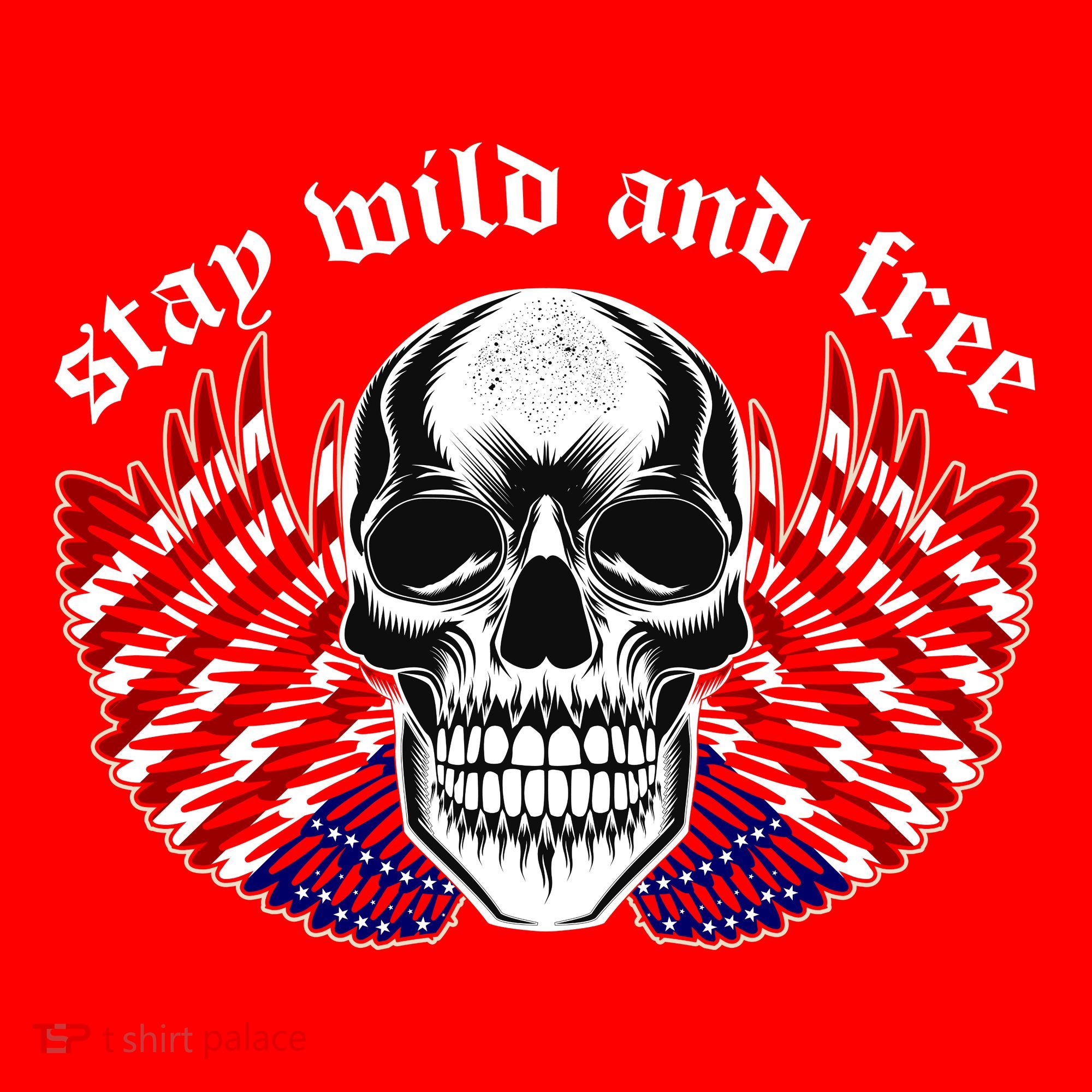 Stay Wild And Free | American Skull Flag Santa Hat