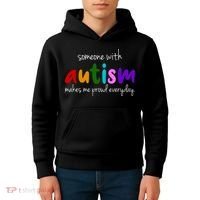 Someone With Autism Makes Me Proud Everyday Kids Hoodie thumb 4