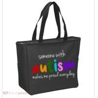 Someone With Autism Makes Me Proud Everyday Tote Bag thumb 2