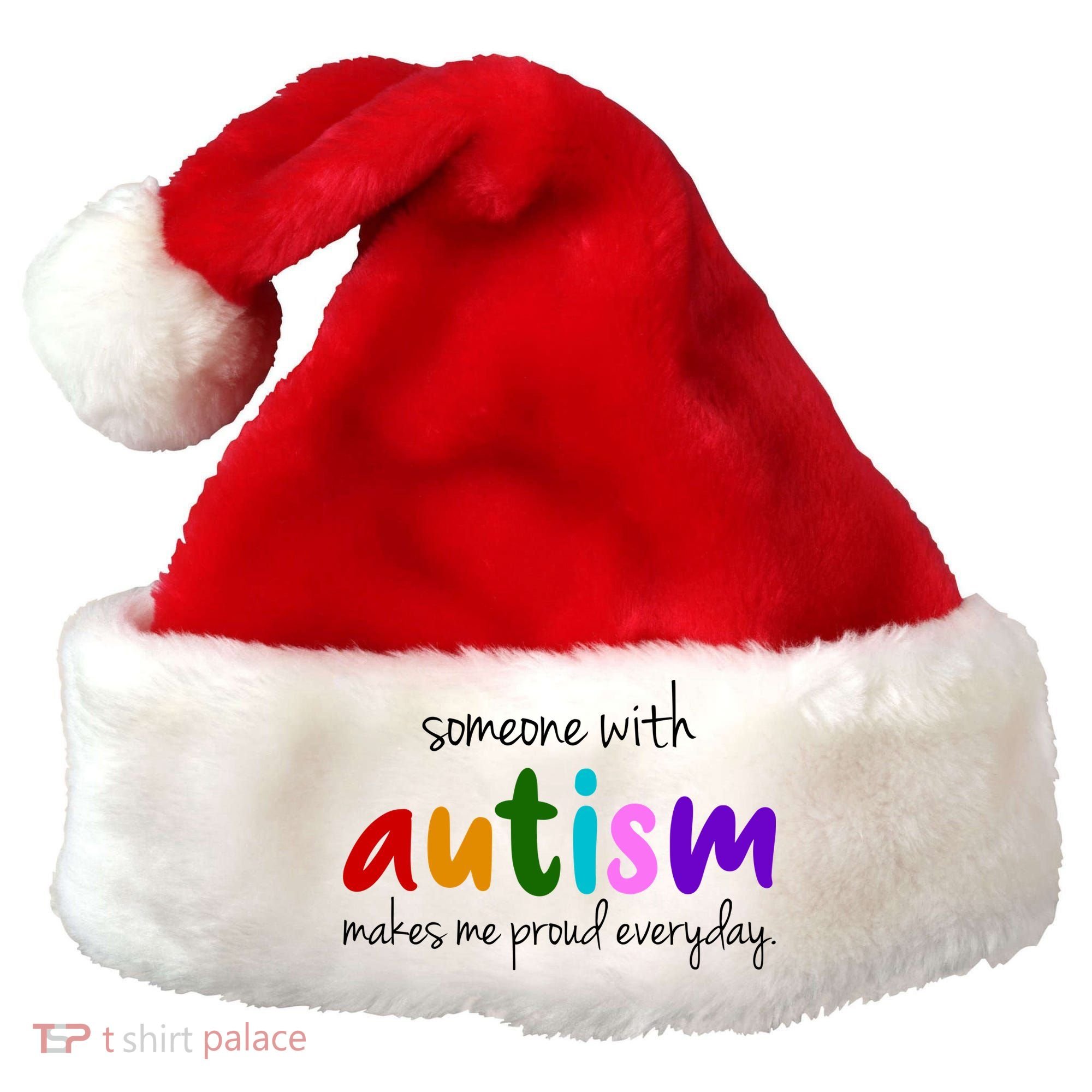 Someone With Autism Makes Me Proud Everyday Santa Hat