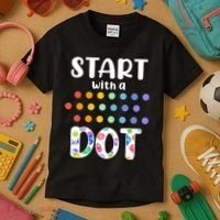 Start With A Dot Inernational Dot Day Kids T-Shirt thumb 3