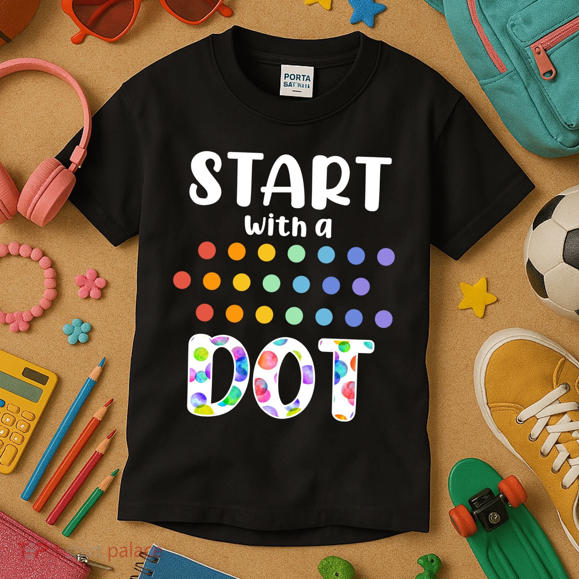 Start With A Dot Inernational Dot Day Kids T-Shirt