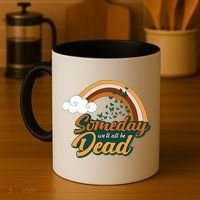 Someday We'll All Be Dead Retro Rainbow Coffee Mug thumb 4