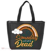 Someday We'll All Be Dead Retro Rainbow Tote Bag thumb 0