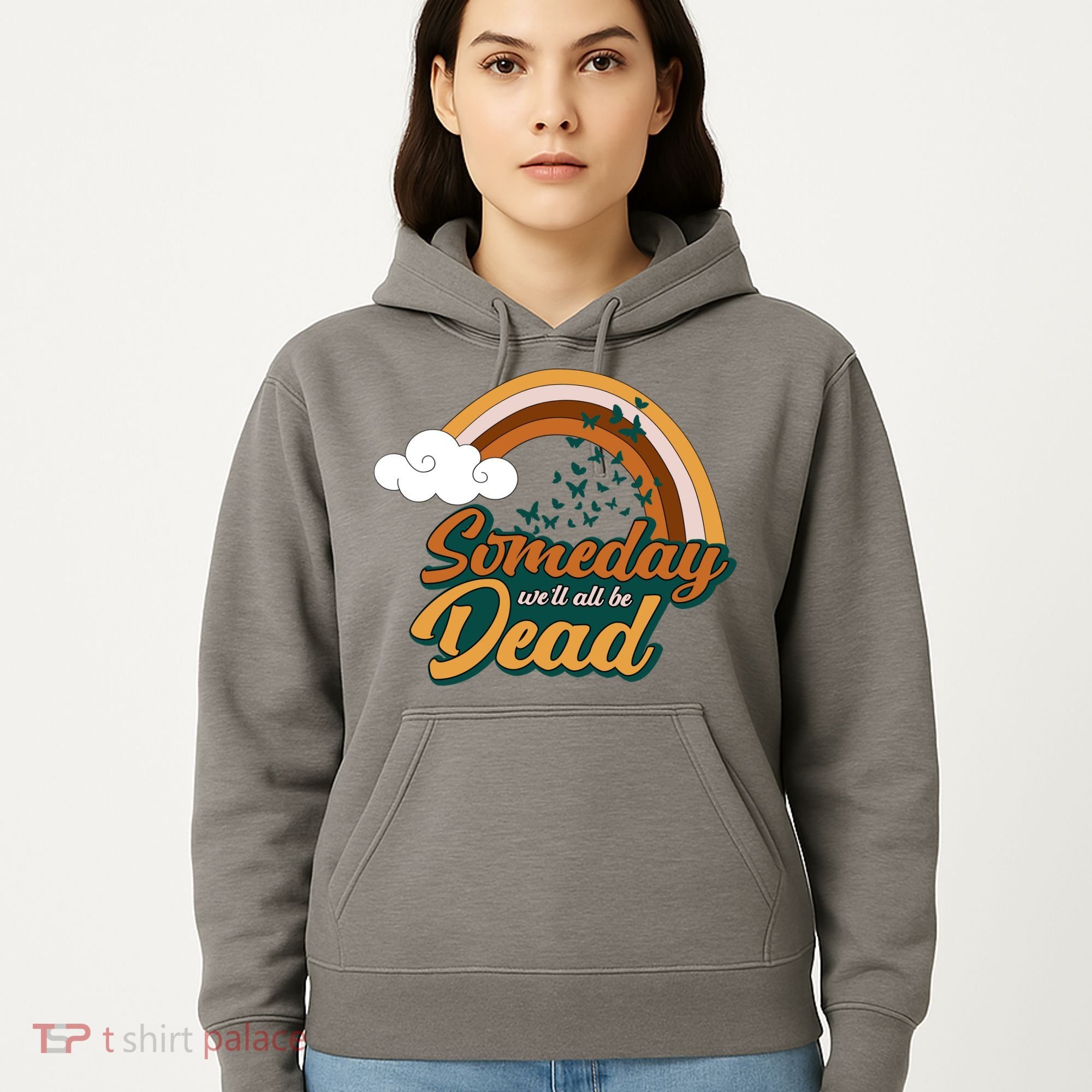 Someday We'll All Be Dead Retro Rainbow Hoodie