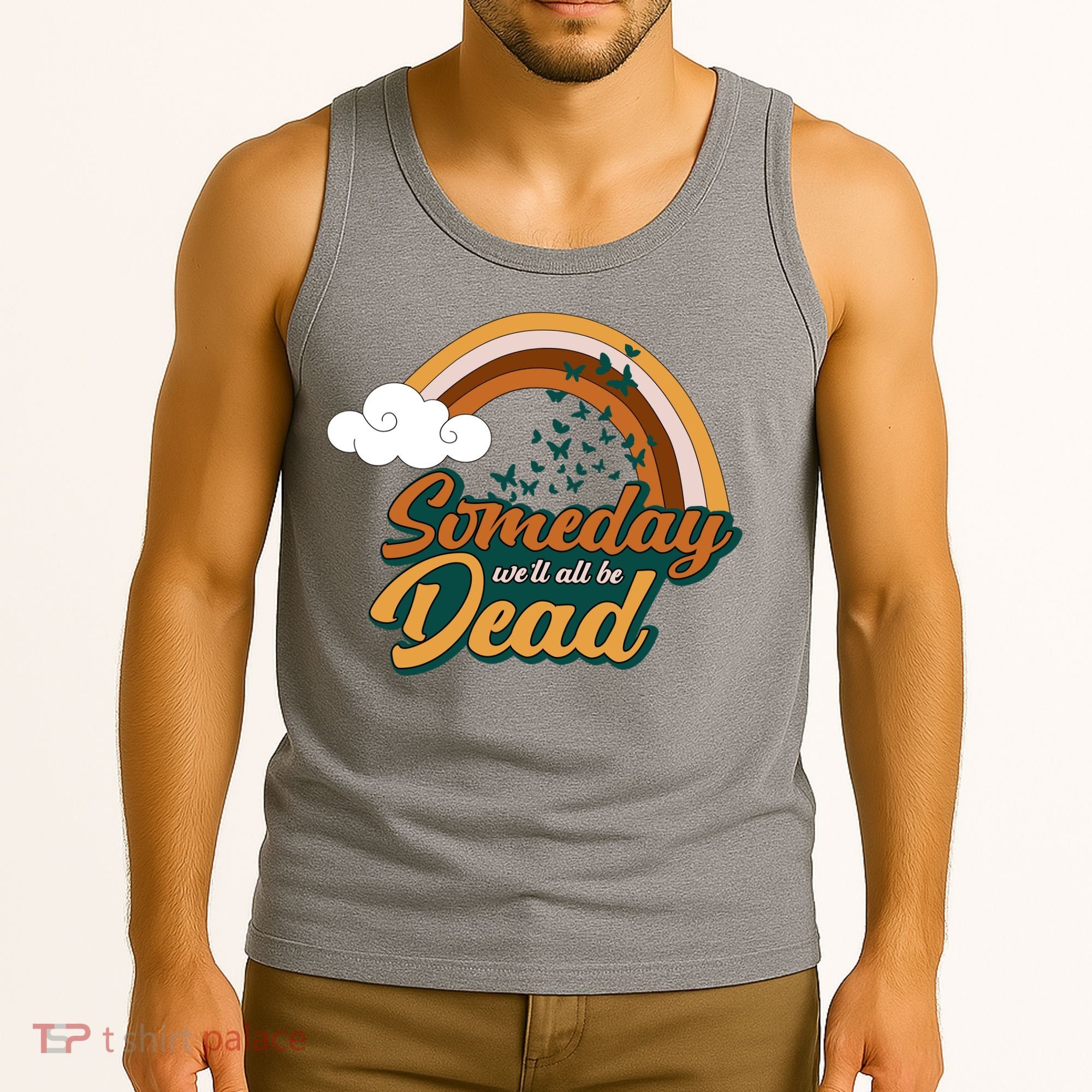 Someday We'll All Be Dead Retro Rainbow Tank Top