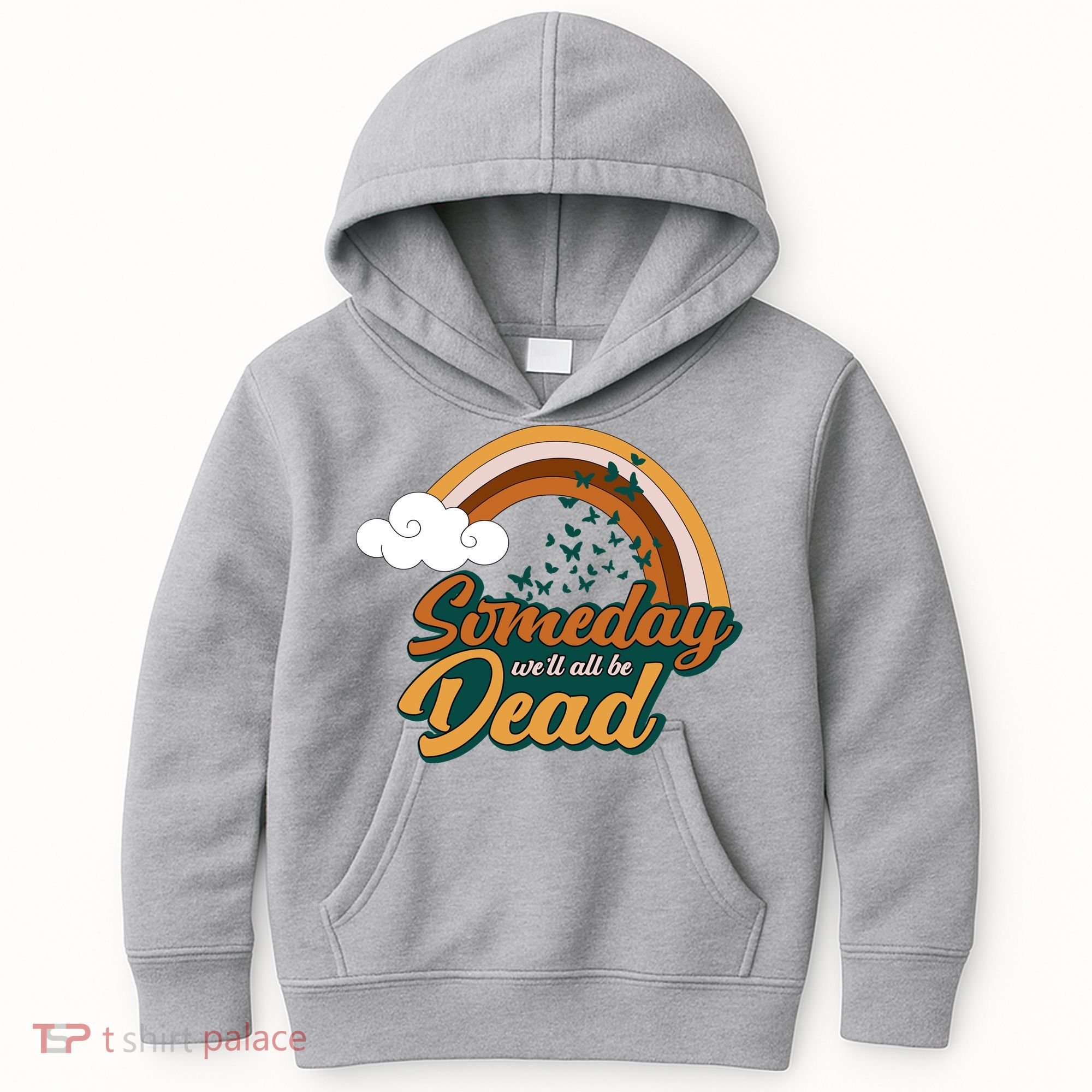 Someday We'll All Be Dead Retro Rainbow Kids Hoodie