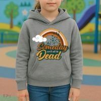 Someday We'll All Be Dead Retro Rainbow Kids Hoodie thumb 3