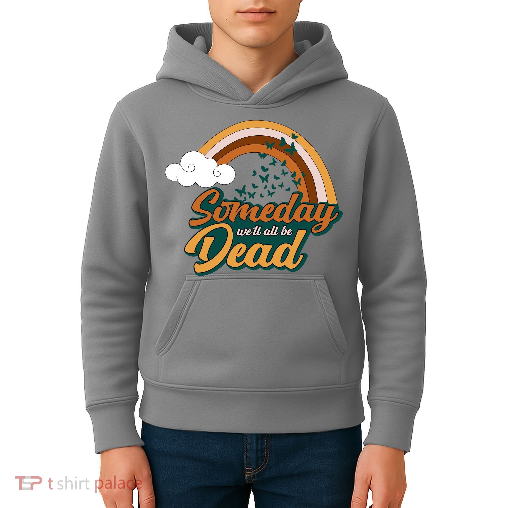 Someday We'll All Be Dead Retro Rainbow Kids Hoodie