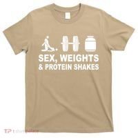 Sex Weights And Protein Shakes Gym Bodybuilding Trending Birthday T-Shirt thumb 0