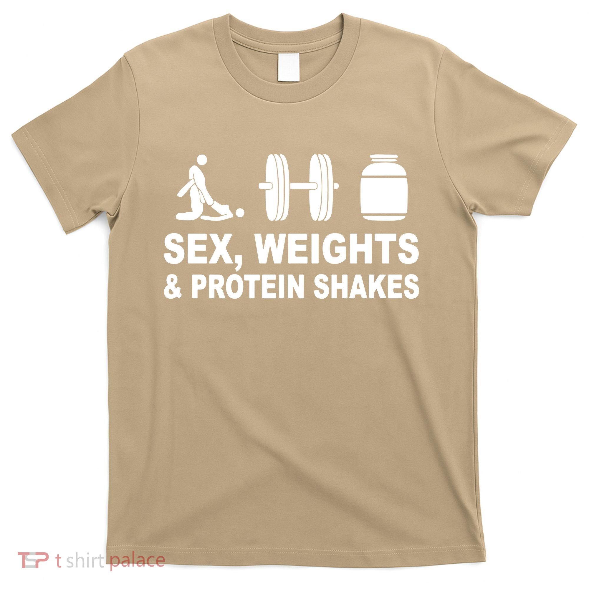 Sex Weights And Protein Shakes Gym Bodybuilding Trending Birthday T-Shirt