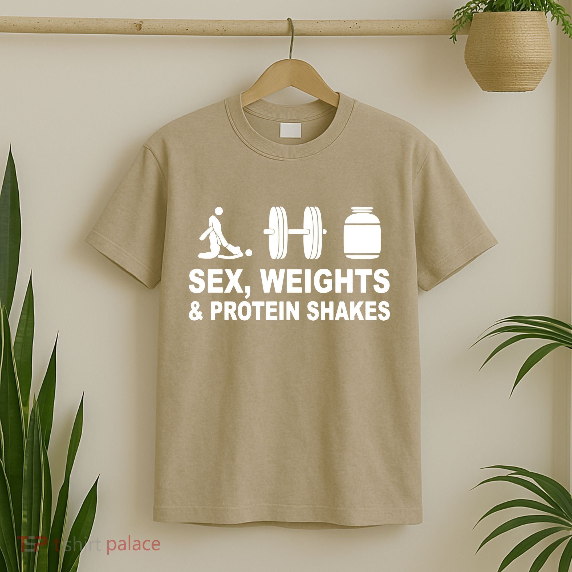 Sex Weights And Protein Shakes Gym Bodybuilding Trending Birthday T-Shirt