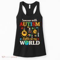 Someone With Autism Lights Up My World Autistic Awareness Autism Awareness Women's Tank Top thumb 0