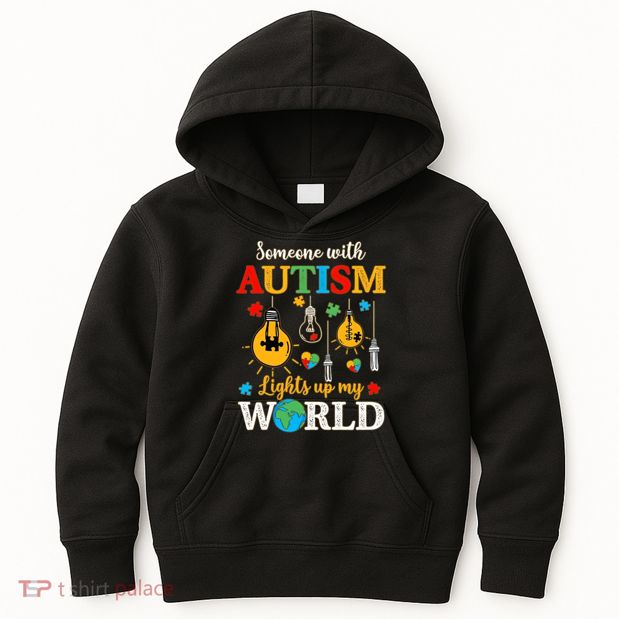 Someone With Autism Lights Up My World Autistic Awareness Autism Awareness Kids Hoodie