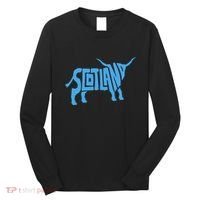 Scotland Word Art Funny Scottish Bull Animal Long Sleeve Shirt thumb 0