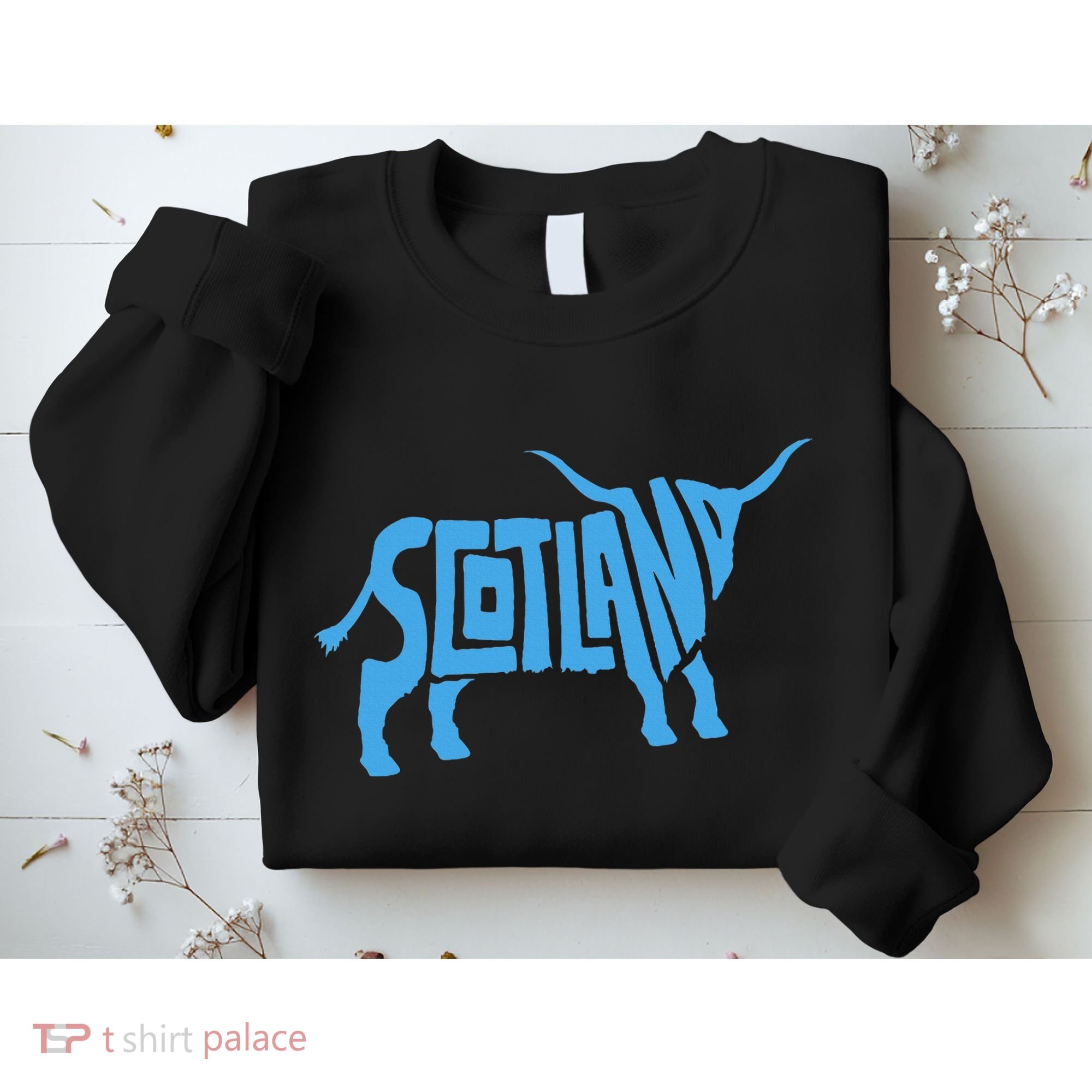Scotland Word Art Funny Scottish Bull Animal Sweatshirt