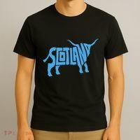 Scotland Word Art Funny Scottish Bull Animal T-Shirt thumb 3