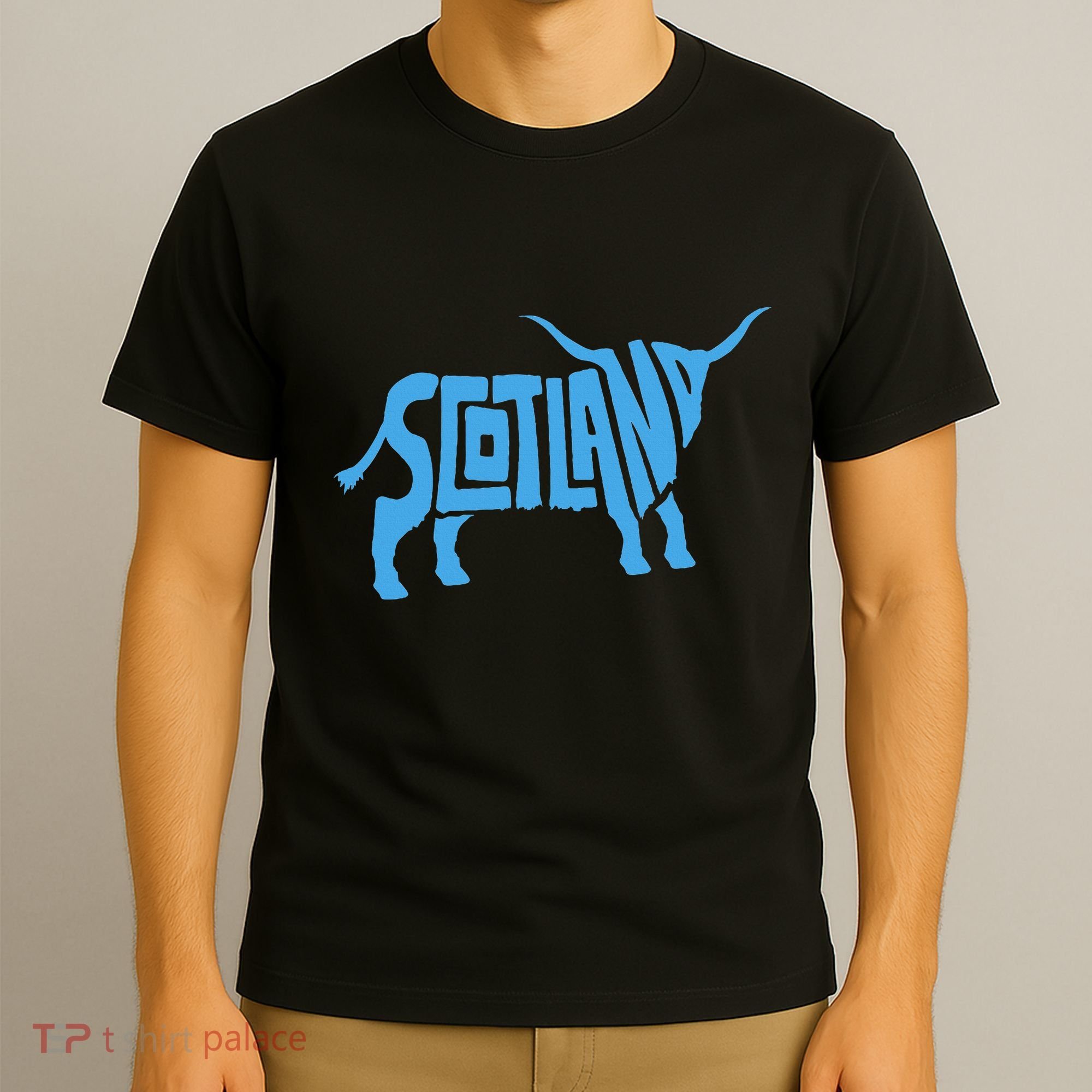 Scotland Word Art Funny Scottish Bull Animal T-Shirt