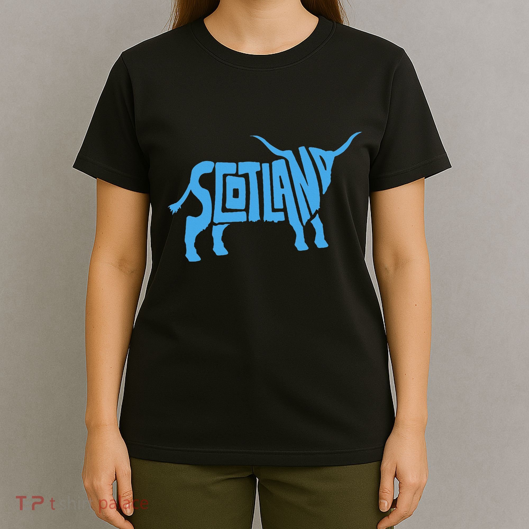 Scotland Word Art Funny Scottish Bull Animal T-Shirt
