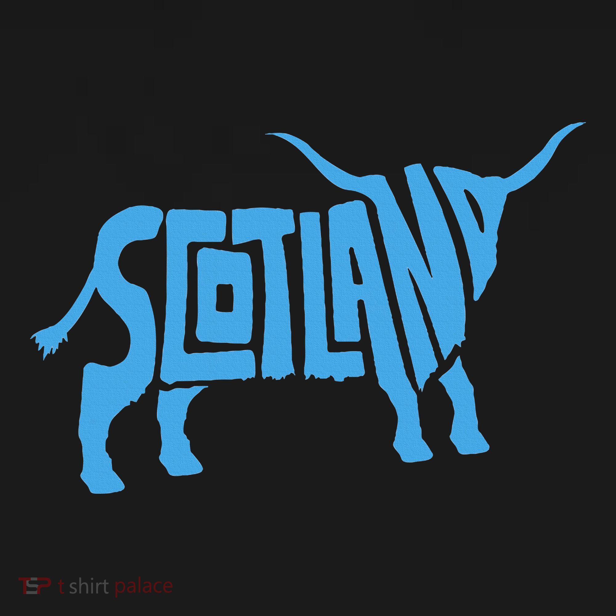 Scotland Word Art Funny Scottish Bull Animal T-Shirt