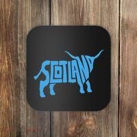 Scotland Word Art Funny Scottish Bull Animal Coaster thumb 0