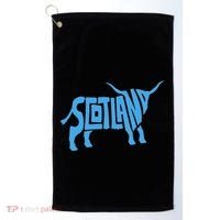 Scotland Word Art Funny Scottish Bull Animal Golf Towel thumb 0