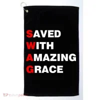 Swag Saved With Amazing Grace Golf Towel thumb 0