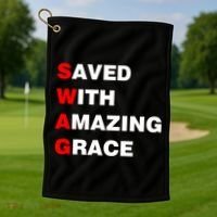 Swag Saved With Amazing Grace Golf Towel thumb 1